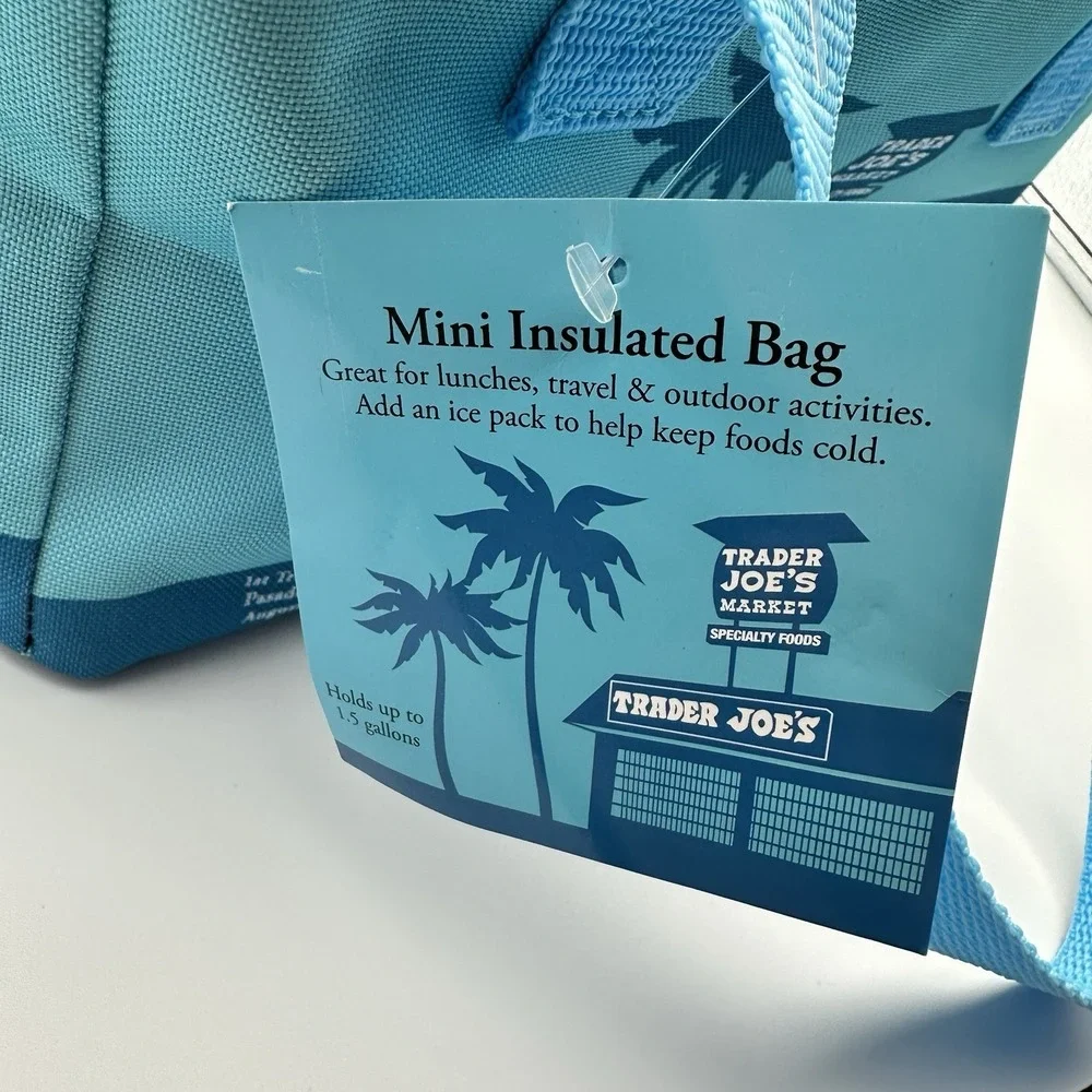 Trader Joe's Mini Insulated Bag Tote Blue 2025 Limited Edition Lunch Box Cooler